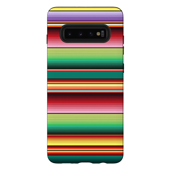 Galaxy S10 plus StrongFit Mexican Fabric Texture Colors Textile by BluedarkArt