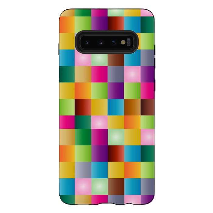 Galaxy S10 plus StrongFit multi colour squares by MALLIKA