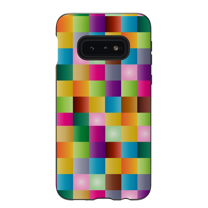Galaxy S10e StrongFit multi colour squares by MALLIKA