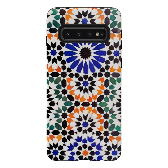 Galaxy S10 StrongFit Colorful tiles geometric pattern by Oana 