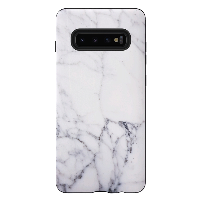 Galaxy S10 plus StrongFit Elegant white marble by Oana 