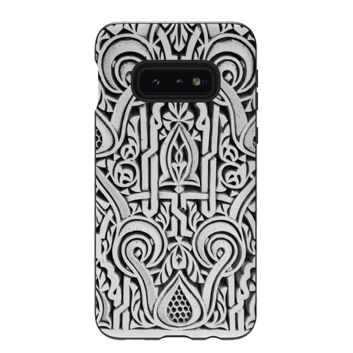Galaxy S10e StrongFit Intricate architectural botanical ornaments black and white by Oana 