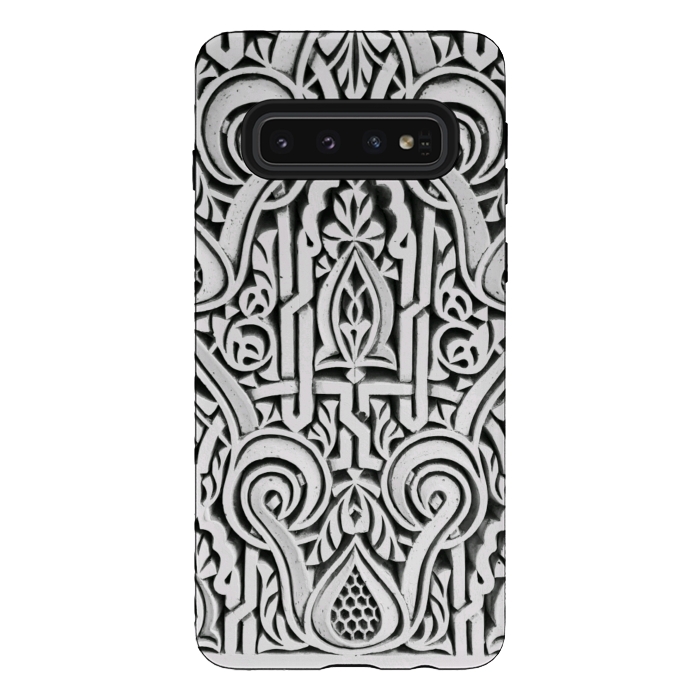 Galaxy S10 StrongFit Intricate architectural botanical ornaments black and white by Oana 