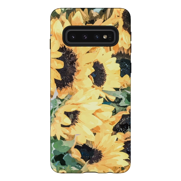 Galaxy S10 StrongFit Yellow Sunflower by Creativeaxle