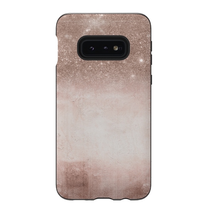 Galaxy S10e StrongFit Rose Gold Blush Glitter and  Concrete by  Utart