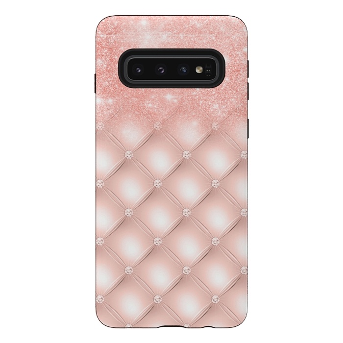 Galaxy S10 StrongFit Blush Pink Glitter on Luxury Pink Diamonds  by  Utart