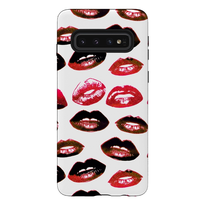 Galaxy S10 StrongFit Dark red lipstick kisses - Valentine by Oana 