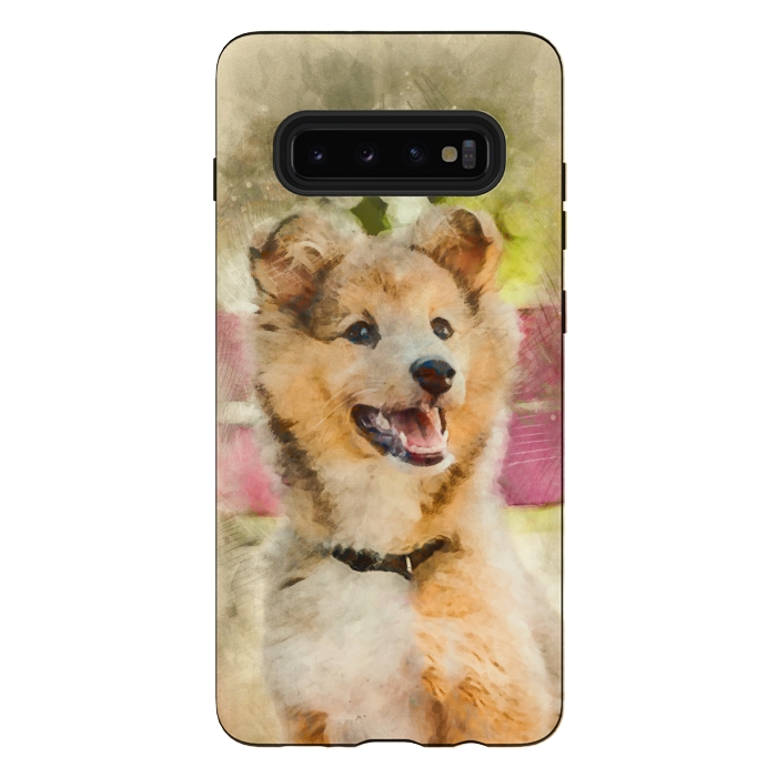 Galaxy S10 plus StrongFit Cute Sheltie Dog by Creativeaxle