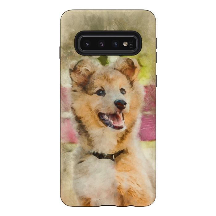 Galaxy S10 StrongFit Cute Sheltie Dog by Creativeaxle
