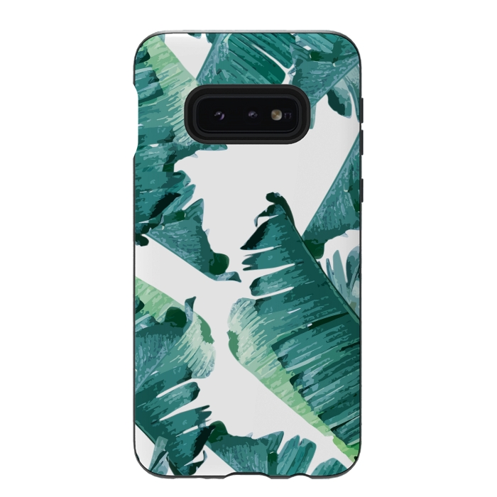 Galaxy S10e StrongFit Tropical Banana Leaves by Creativeaxle