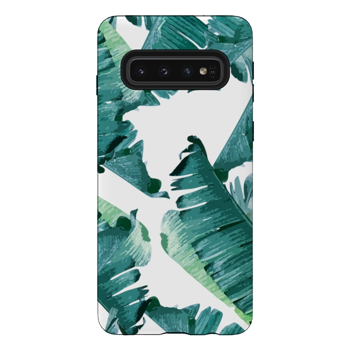 Galaxy S10 StrongFit Tropical Banana Leaves by Creativeaxle