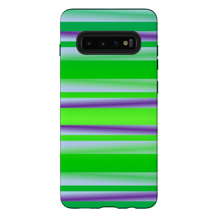 Galaxy S10 plus StrongFit green abstract lines by MALLIKA