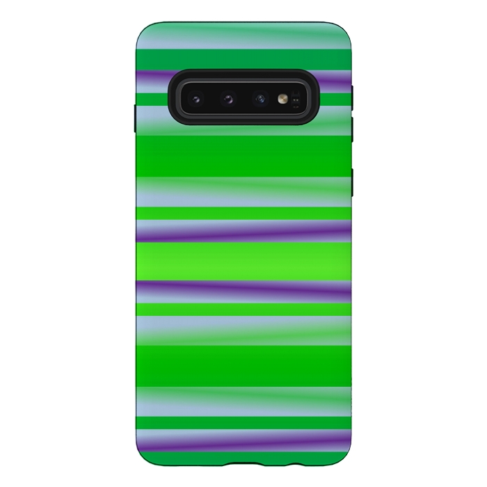 Galaxy S10 StrongFit green abstract lines by MALLIKA