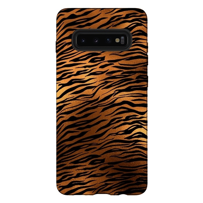 Galaxy S10 plus StrongFit Copper Gold Tiger by  Utart