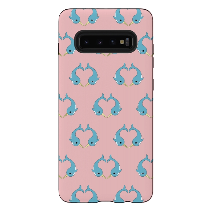 Galaxy S10 plus StrongFit narwhal pattern by Laura Nagel
