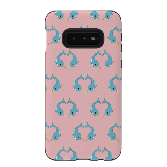 Galaxy S10e StrongFit narwhal pattern by Laura Nagel