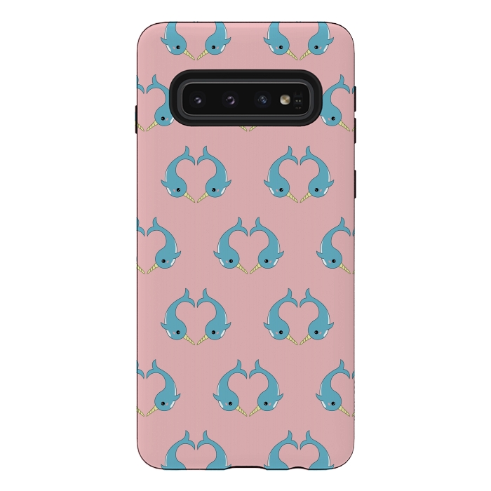 Galaxy S10 StrongFit narwhal pattern by Laura Nagel
