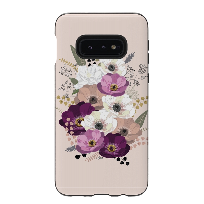 Galaxy S10e StrongFit Anemones Bouquet Nude by Anis Illustration