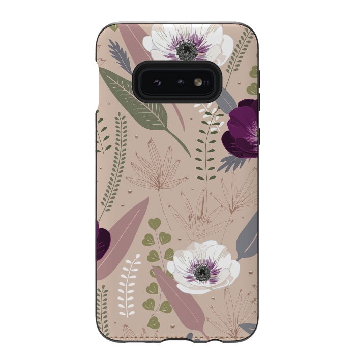 Galaxy S10e StrongFit Anemones Violet by Anis Illustration