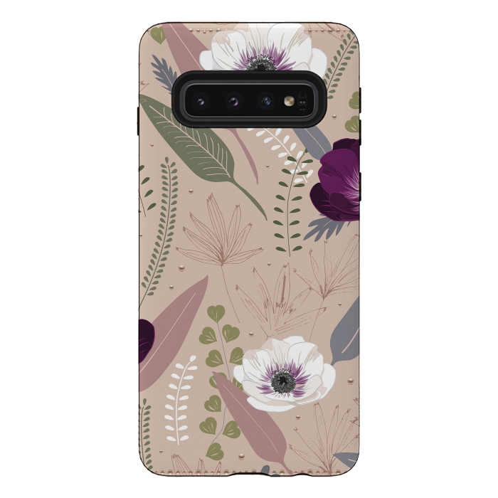Galaxy S10 StrongFit Anemones Violet by Anis Illustration