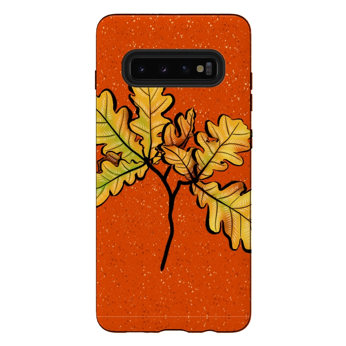 Galaxy S10 plus StrongFit Oak Leaves Autumnal Botanical Art by Boriana Giormova