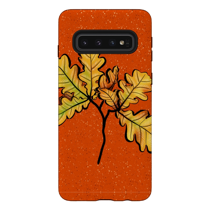 Galaxy S10 StrongFit Oak Leaves Autumnal Botanical Art by Boriana Giormova