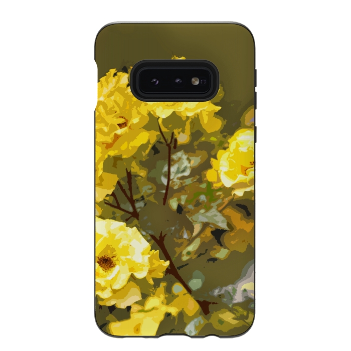 Galaxy S10e StrongFit Yellow roses by Bledi