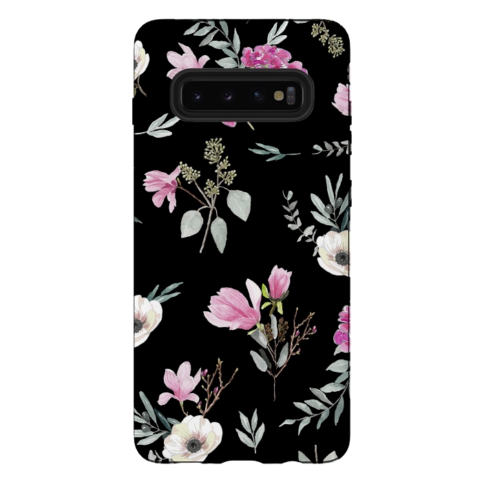 Galaxy S10 plus StrongFit Magnolias, eucalyptus and anemones by Anis Illustration