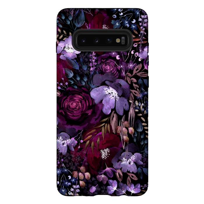 Galaxy S10 plus StrongFit Deep Floral Chaos by Anis Illustration
