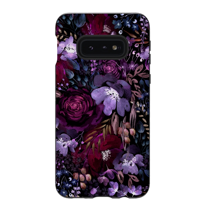 Galaxy S10e StrongFit Deep Floral Chaos by Anis Illustration