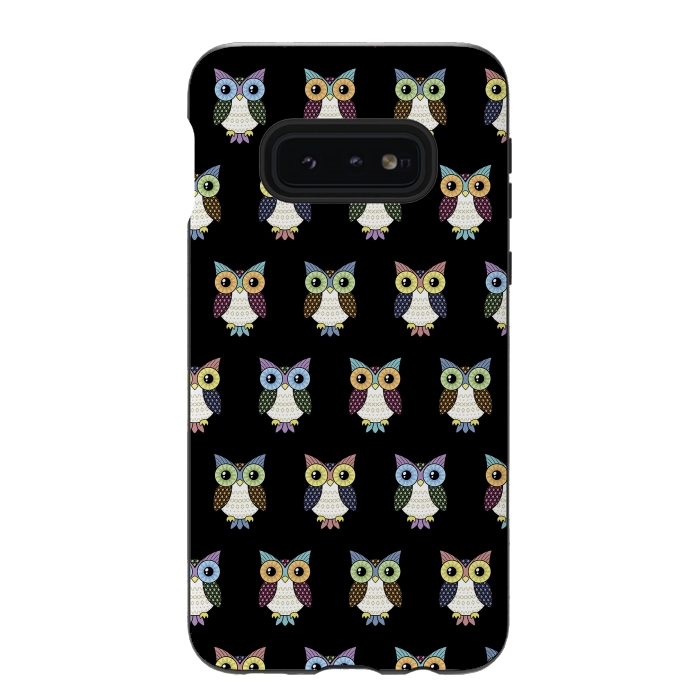 Galaxy S10e StrongFit Fancy owl pattern by Laura Nagel