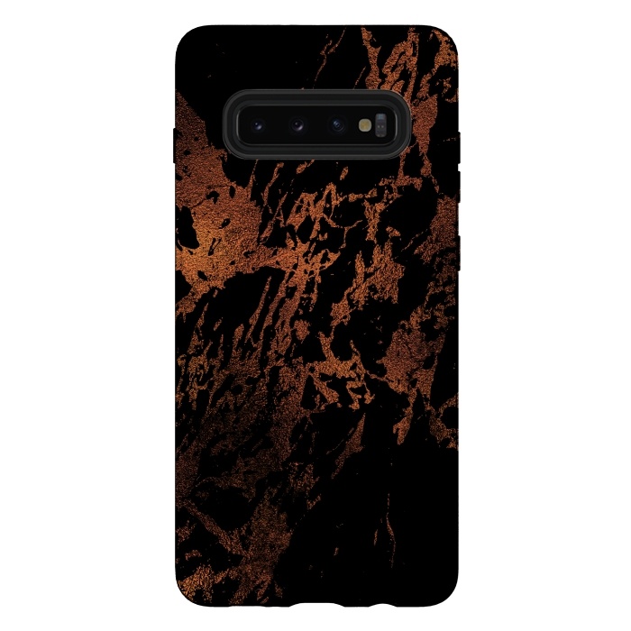 Galaxy S10 plus StrongFit Black marble with copper veins by  Utart