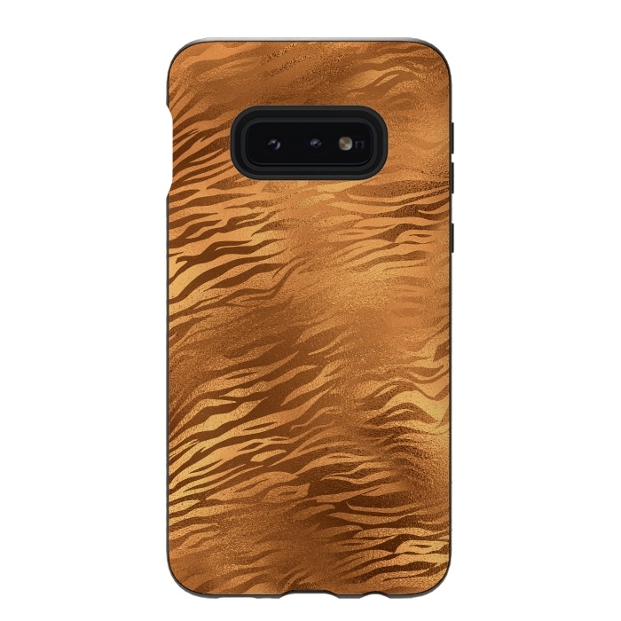 Galaxy S10e StrongFit Copper Tiger Fur by  Utart