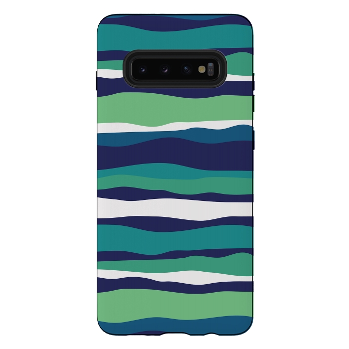 Galaxy S10 plus StrongFit Sea Stripes by Majoih