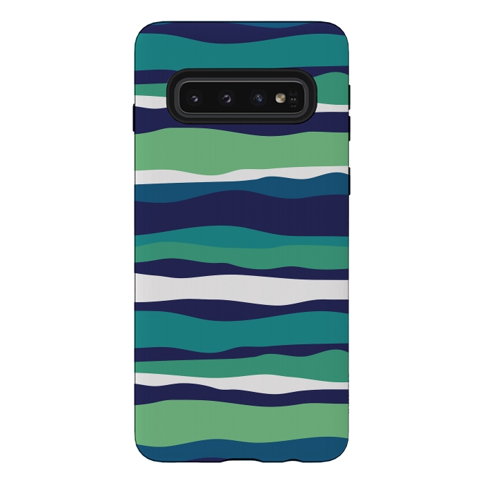 Galaxy S10 StrongFit Sea Stripes by Majoih