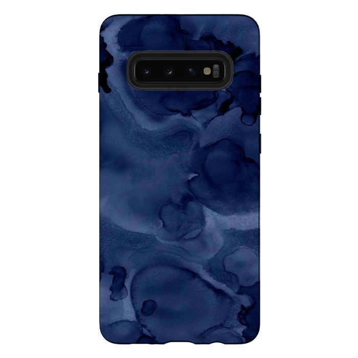 Galaxy S10 plus StrongFit Blue Ink Marble by  Utart