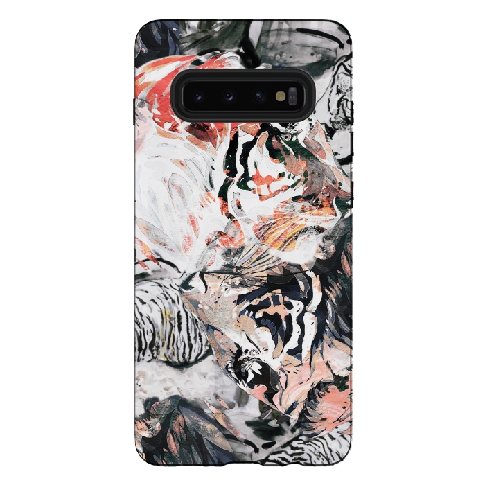 Galaxy S10 plus StrongFit Ink painted tiger illustration by Oana 