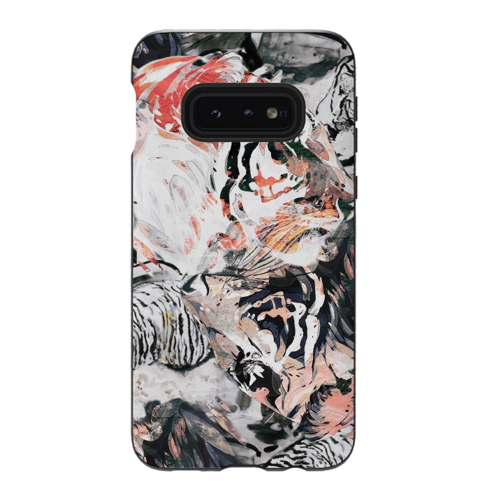 Galaxy S10e StrongFit Ink painted tiger illustration by Oana 