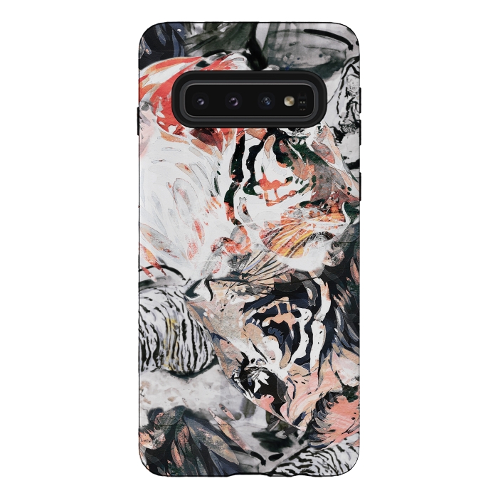 Galaxy S10 StrongFit Ink painted tiger illustration by Oana 
