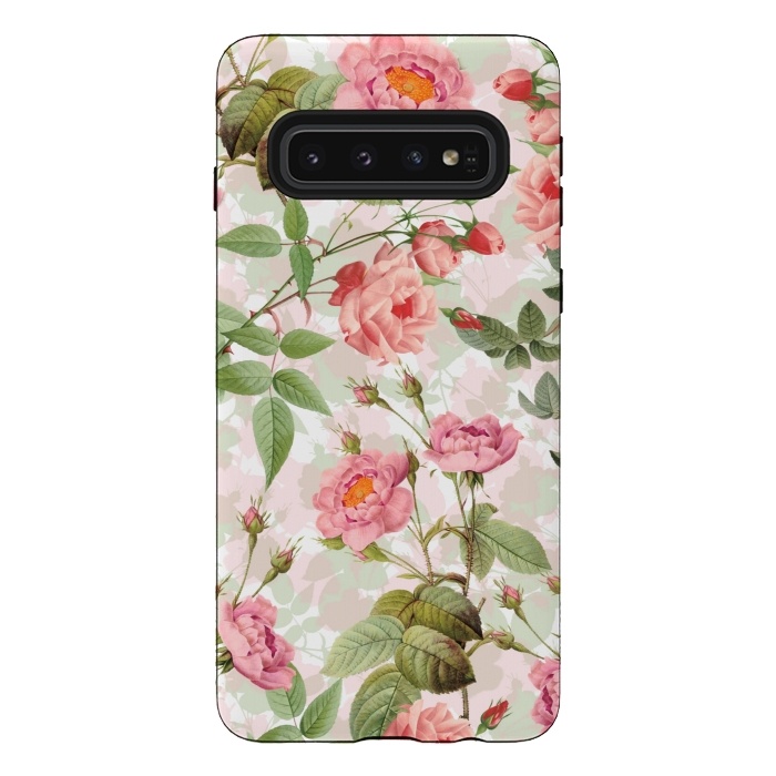 Galaxy S10 StrongFit Blush Roses Garden - Hand drawn vintage roses by  Utart