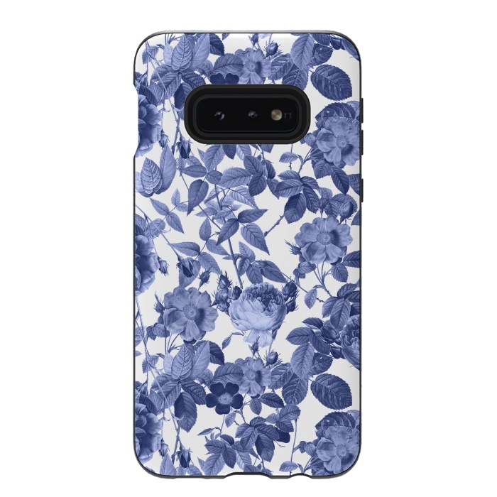 Galaxy S10e StrongFit Chinoiserie Blue Rose Garden - Vintage Roses by  Utart