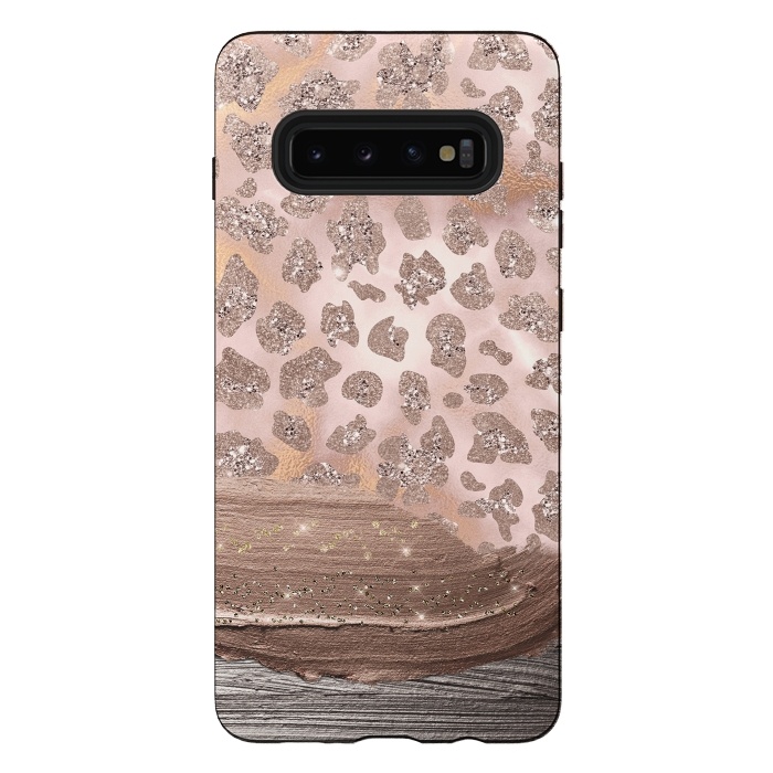 Galaxy S10 plus StrongFit Blush Cheetah Skin with thick paint strokes by  Utart