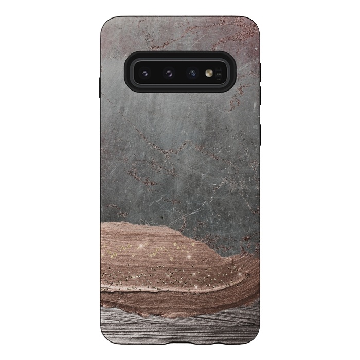 Galaxy S10 StrongFit Blush thick hand drawn strokes on Concrete by  Utart