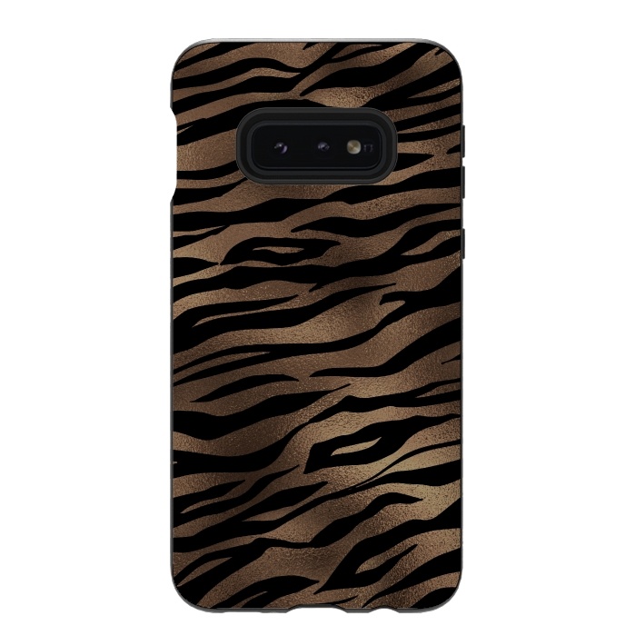 Galaxy S10e StrongFit Mocca and Black Tiger Fur by  Utart