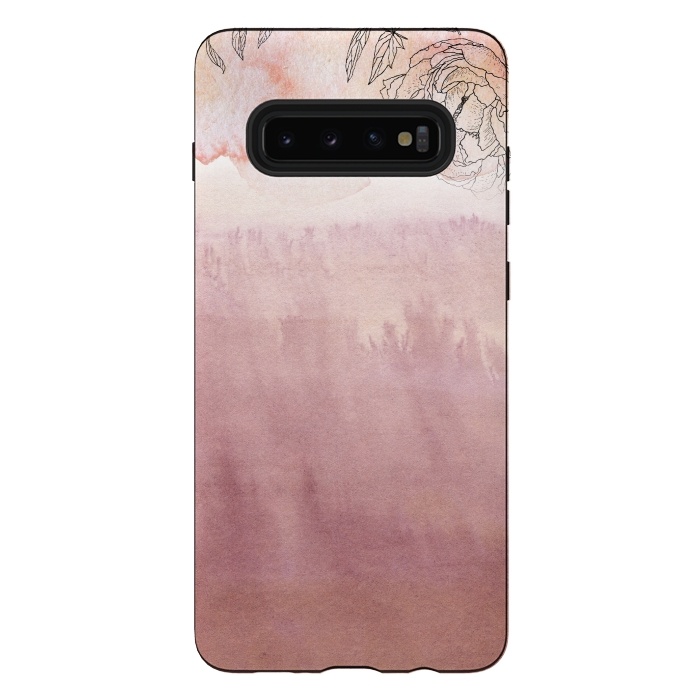Galaxy S10 plus StrongFit Blush ink and florals by  Utart