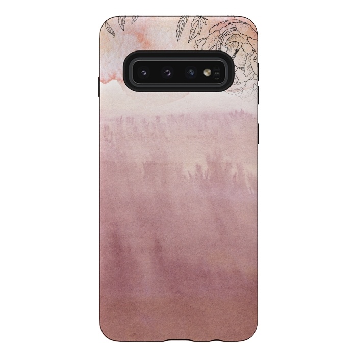 Galaxy S10 StrongFit Blush ink and florals by  Utart
