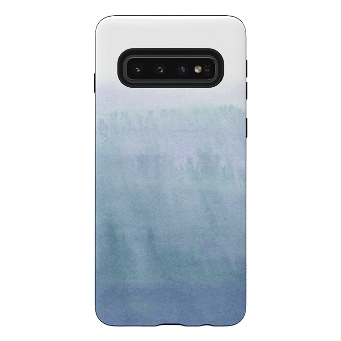 Galaxy S10 StrongFit Blue watercolor ink landscape by  Utart