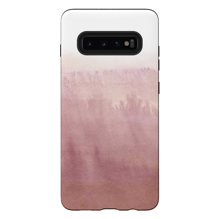 Galaxy S10 plus StrongFit Pink and White hand drawn ink landscape  by  Utart