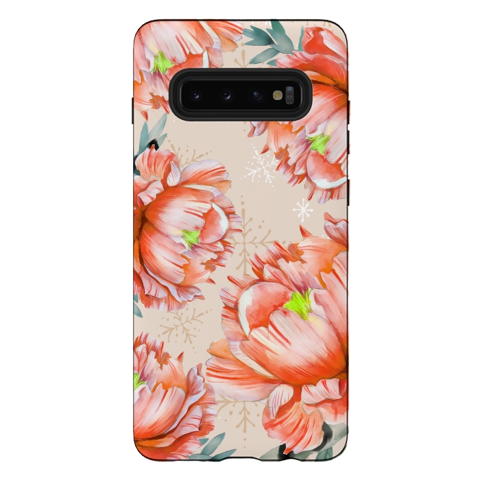 Galaxy S10 plus StrongFit Lovely Peony by Creativeaxle