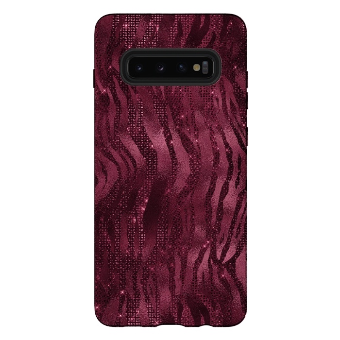Galaxy S10 plus StrongFit Purple Pink Tiger Skin by  Utart